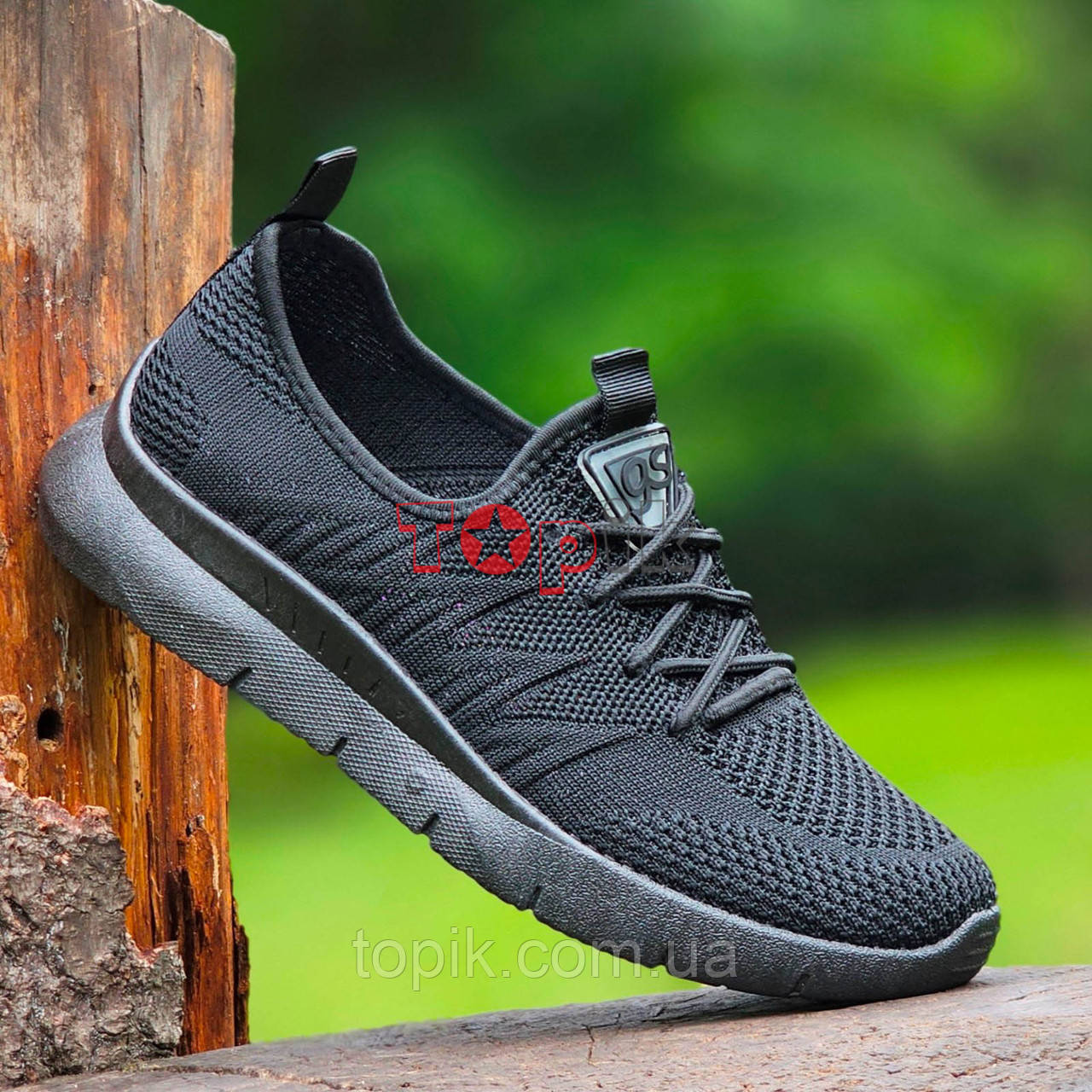 Кросівки жіночі чорні літні текстильні мокасини Кроссовки женские черные летние тканевые мокасины (Код: 3191), фото 1