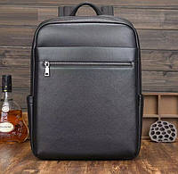 Большой мужской городской рюкзак из натуральной кожи, кожаный ранец черный для мужчин r_2499
