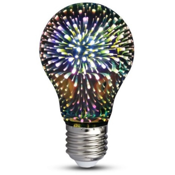 Лампочка нічник 3D Феєрверк A60, Е27, 4 Вт Світлодіодна лампа в патрон r_145