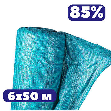 Затіняючий паркан сітка 6х50 м 85% зелена фасадна для альтанок балкону забору та будівельних лісів від сонця