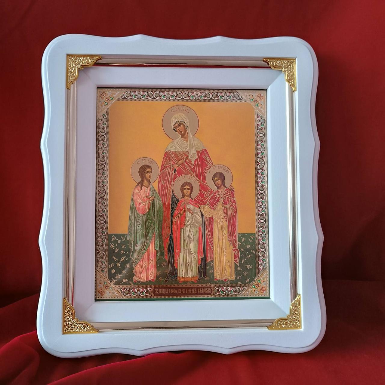 Віра, Надія, Любов та їхня мати Софія , ікона на дарунок 24х21см