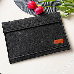 Універсальний чохол з фетру для планшета / ноутбука Kozhukh 9" - 13" Big Black (350*250 mm) на липучці