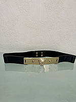 Ремень пояс женский резинка черный эластичный корсетный.