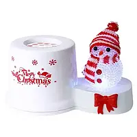 Ночник проектор снеговик на подставке 3Вт светодиодный от USB 185x115x95мм White/Red .Хит