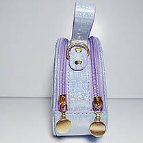 Дитяча лакова сумочка з плаваючіми блискавками для дівчинки довга регульована ручка, фото 3