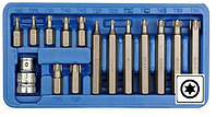 Набор насадки биты TORX 1/2" T20-T55 30мм/75мм 15 штук VOREL-66580