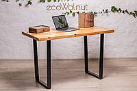 Кухонный деревянный стол из сосны с металлическими ножками L - 1500x600x750 мм, Сосна