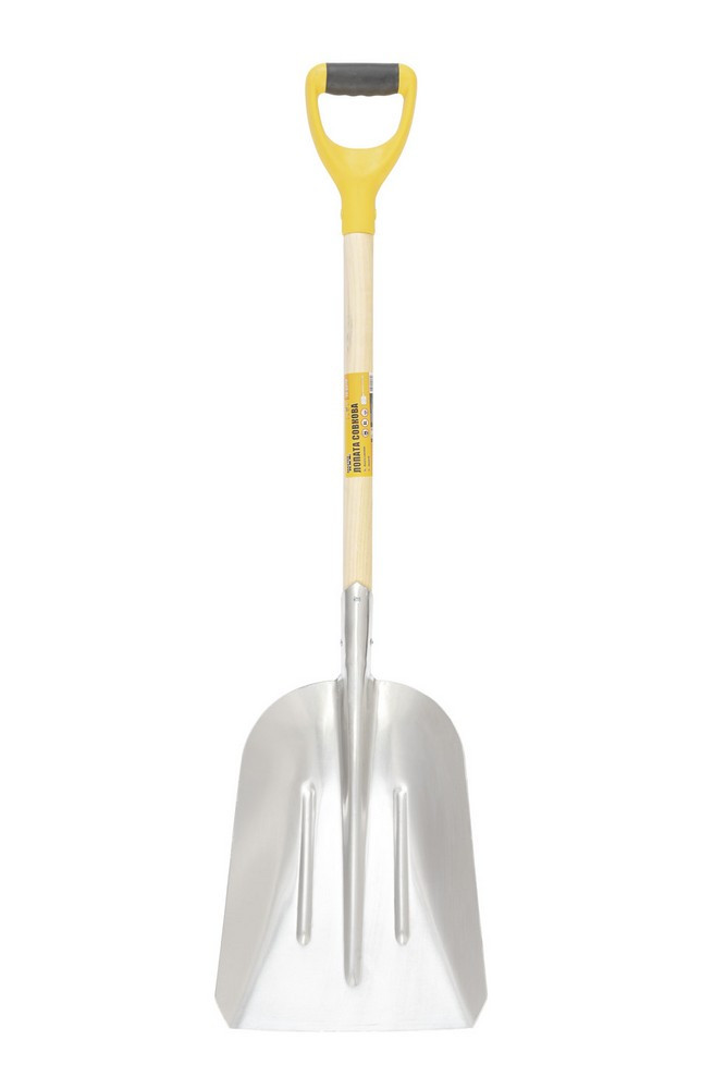 Лопата совкова MASTERTOOL (сніг/зерно) з алюмінію з держаком і ручкою 280х380х500 мм 1100 мм, фото 1