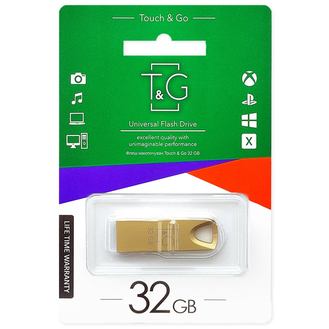 Флеш-накопичувач 32GB T&G 117 Metal series Gold