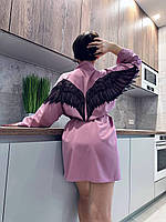 Короткий женский халат для дома с крыльями