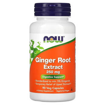 NOW Ginger Root Extract 250 mg 90 капсул.