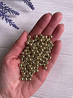 Бусины " Гальваника 6 мм " , светлое золото 500 грамм