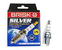 Свічки - "Brisk" - DR15YS.4K SILVER Зазор-0.8мм, ключ-16 (2110-2172,16-ти клап.) під газ обладнання