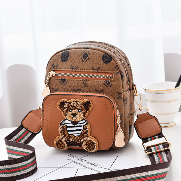 Жіноча міні сумочка з ведмедем, маленька сумка для дівчат із ведмедиком, фото 1