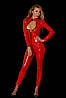 Комбінезон лакований D&A Annette, M, червоний Bomba💣, фото 3