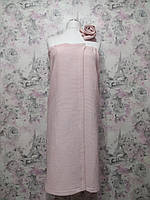 Набор банный женский вафельный Килт-сарафан р. 46-52 и полотенце банное 70*140 см розовый в сауну 03060-1