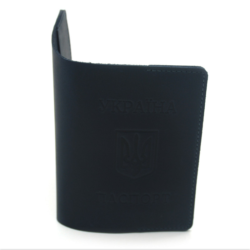 Обкладинка для документів шкіра Крейзі Паспорт Україна синій 5186, фото 1