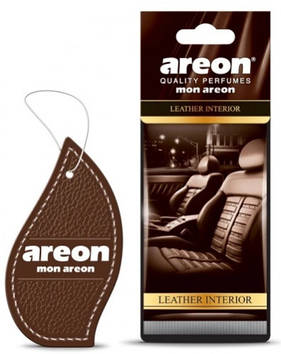 Ароматизатор Mon картонна підвіска Шкіряний інтер'єр (Leather Interior) Areon