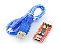 Преобразователь USB-UART FTDI FT232RL miniUSB + USB кабель