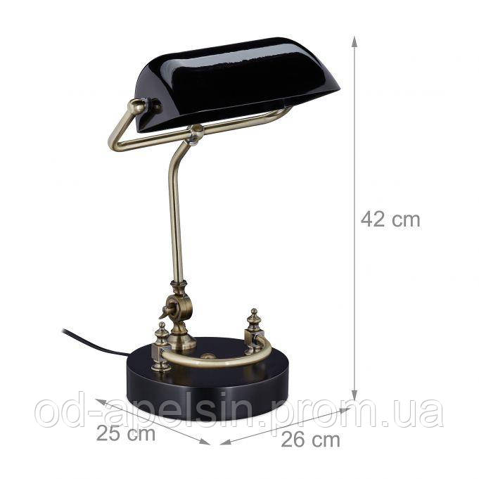 Черная лампа Banker со стеклянным абажуром - фото 4 - id-p2104496490