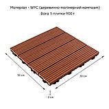 Композитна плитка WPC тик 30*30CM*2СM (D) SW-00001712, фото 2