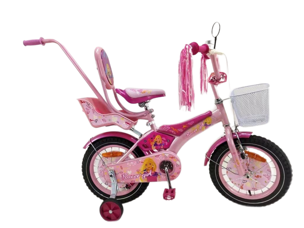 Дитячий велосипед Racer Girl -16 дюймів з батьківською ручкою