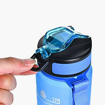 Мотиваційна пляшка для води Refill 1 л з часом Tritan Blue-Pink, фото 2