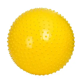 Фітбол масажний для занять фітнесом Profiball MS 1971 М'яч діаметром 55 см із навантаженням до 100 кг Жовтий