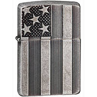 Запальничка Zippo 28974 U.S. Flag Armor Antq Slvr Plate