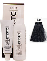 Крем-краска для бровей и ресниц черный Cream Color Eyebrows Elea Artisto, 40+60 мл