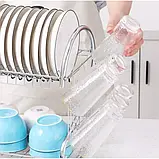Сушарка настільна для посуду A-PLUS 1154 з кишенями для приладів та чашок SV227, фото 5