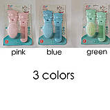 Дитячий гребінець і щітка для новонароджених для першого волосся і вичісування себорейних кірочок MegaZayka блакитний, фото 7