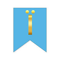 Літера "Ї" для будь-якої гірлянди, золото на блакитному