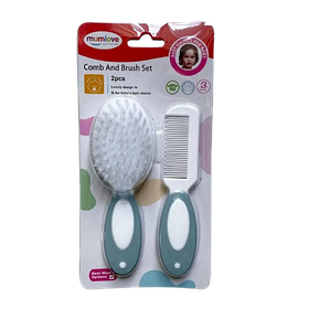 Дитяча щітка та гребінець для розчісування малюка +3 місяці Mumlove Блакитний