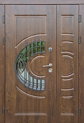 Вхідні двері вуличні Форт-М Греція склопакет+ковка Тріо