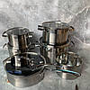 Набір каструль з нержавіючої сталі Edenberg EB-4067 12 предметів Набір кухонного посуду з товстим індукційним, фото 9