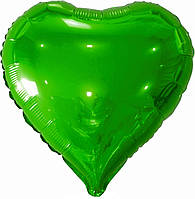 Шарик, фольгированный, "Сердце", зеленый 18