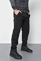 Спортивні чоловічі штани батал на флісі чорного кольору 168309L