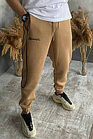 Спортивні штани чоловічі на флісі  коричневого кольору 168980L