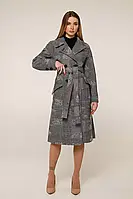 Женское серое шерстяное пальто