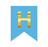 Літера "Н" для будь-якої гірлянди, золото на блакитному