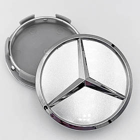 Ковпачки (заглушки) в литі диски Mercedes-Benz (Мерседес) 60 мм. Сріблясті