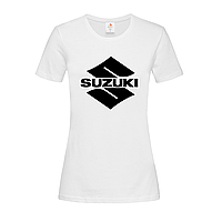Белая женская футболка Suzuki logo (15-23-1-білий)