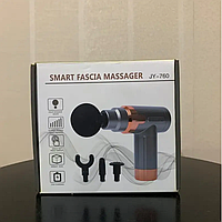 Портативный компактный ручной массажер пистолет Massage Gun для спины и всего тела мышечный с 3 насадками