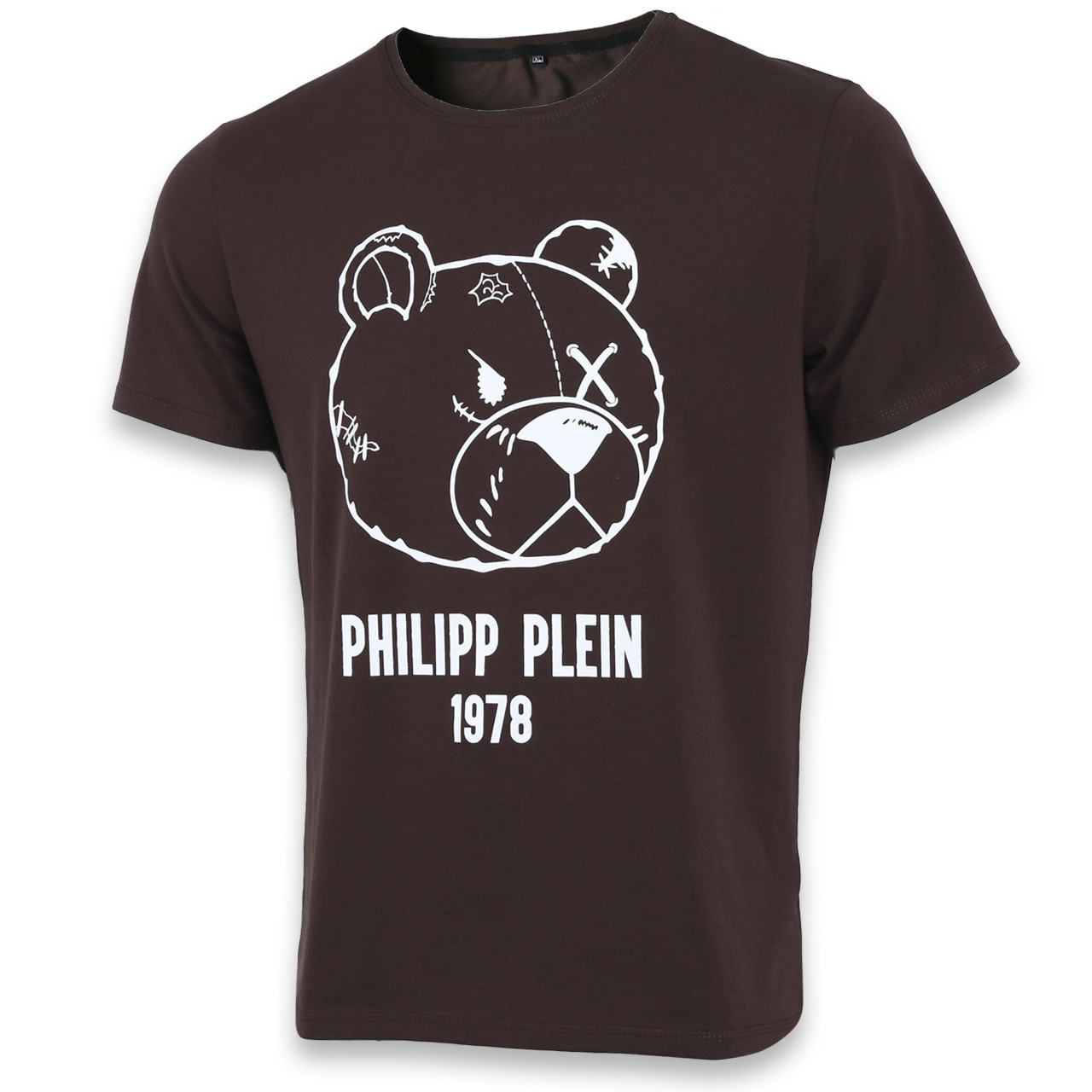 Футболка чоловіча коричнева PHILIPP PLEIN з принтом "Ведмедик" Ф-10 BRN L(Р) 19-623-020