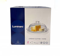 Тортовница с крышкой стеклянная Cheese platter 270мм Luminarc V6859