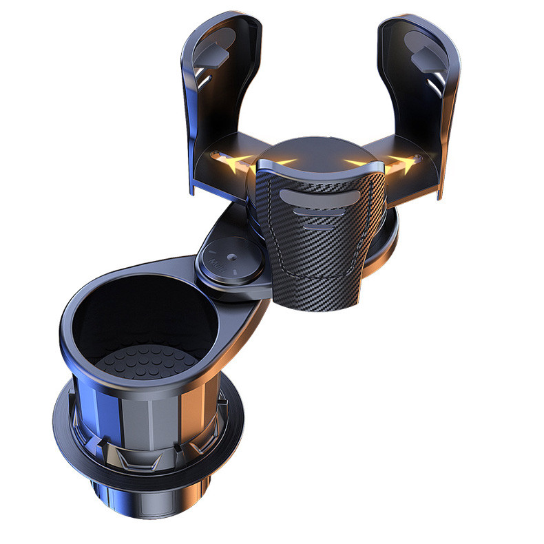 Підстаканник автомобільний SB-2089, Підставка для напоїв висувна , вуглицеве волокно, Чорний, фото 1