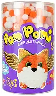 Набор для творчества Strateg Pom Pom Пинки (шар-основа, помпоны оранжевого и белого цвета, скотч и украшения)