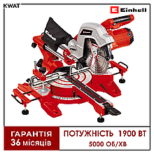 Пила торцювальна маятникова 1900 Вт Einhell TC-SM 254 5000 об хв Диск 254 мм Протяжка