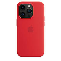 Чехол на телефон iPhone 14 Pro, бампер с микрофиброй iPhone 14 Pro оригинал, с магсейф и анимацией красный